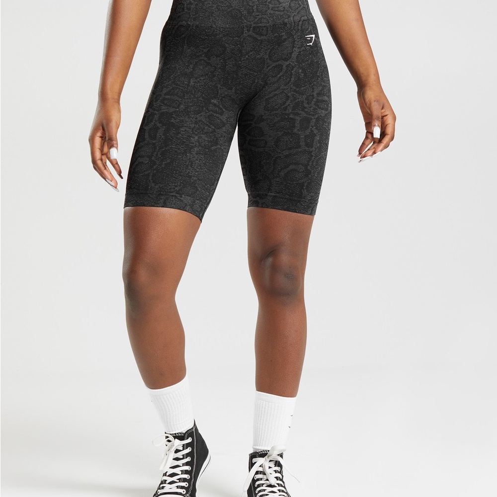 Gymshark Black Patterned Bike Shorts